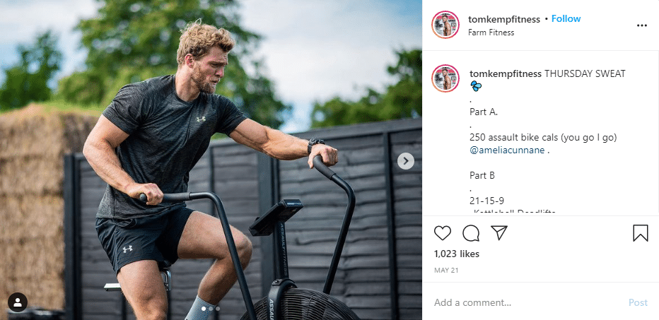 Tom Kemp fitness influencer