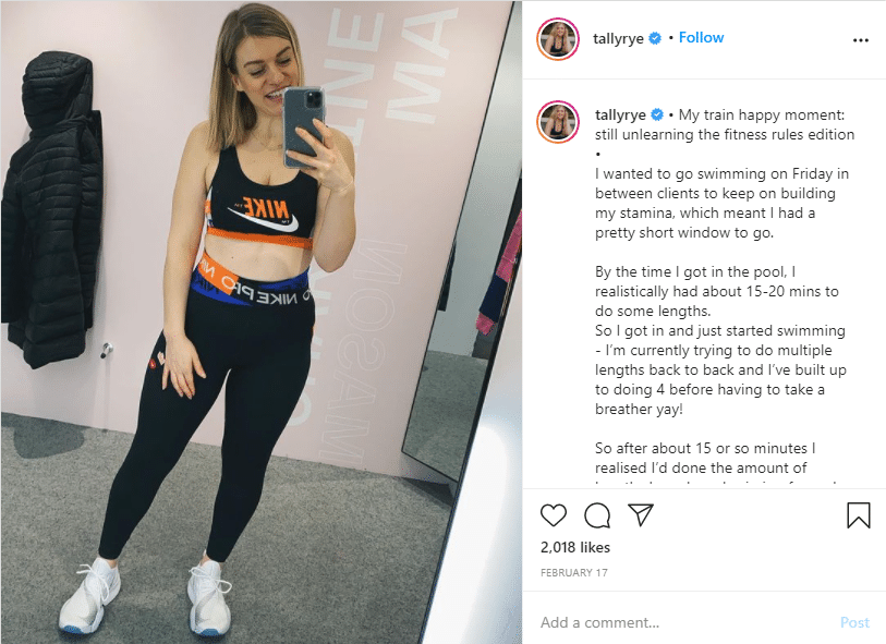 Tally Rye is a personal and group fitness trainer