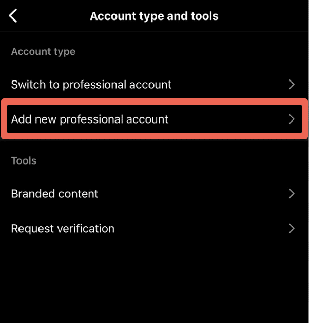 Tutorial on how to add new professional account