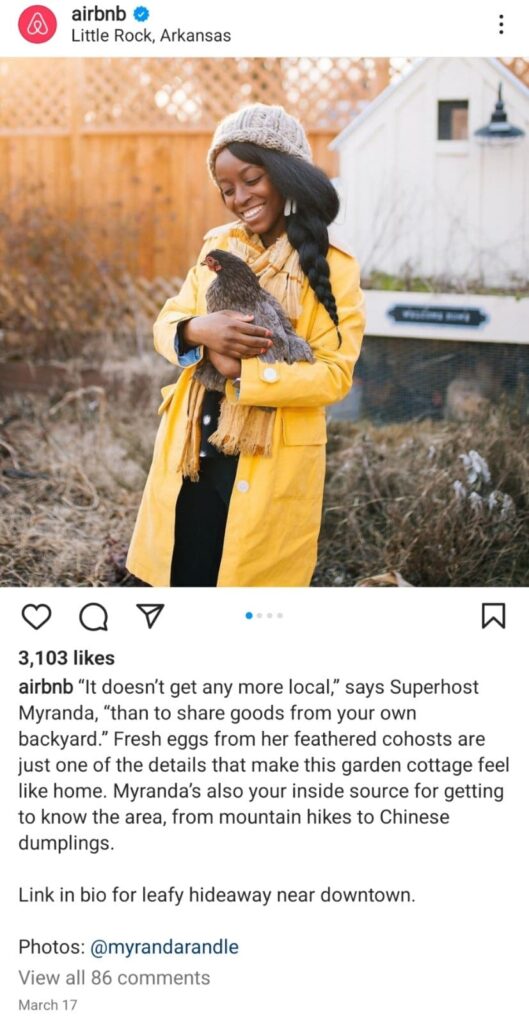 instagram user generated content post airbnb
