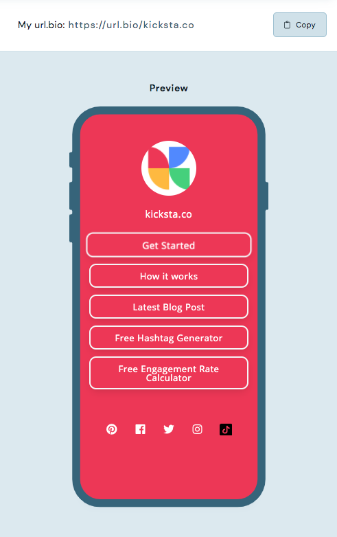 Kicksta instagram promotion url.bio