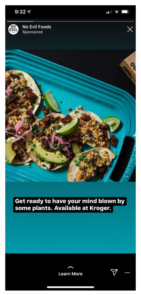 sponsored instagram storyscreenshot