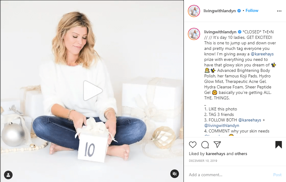 influencer paid promotion giveaway instagram post