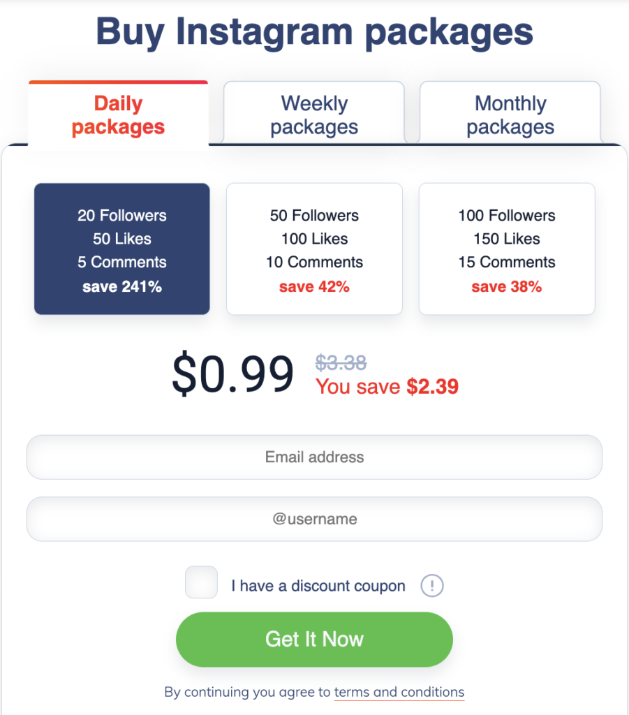 viplikes pricing page