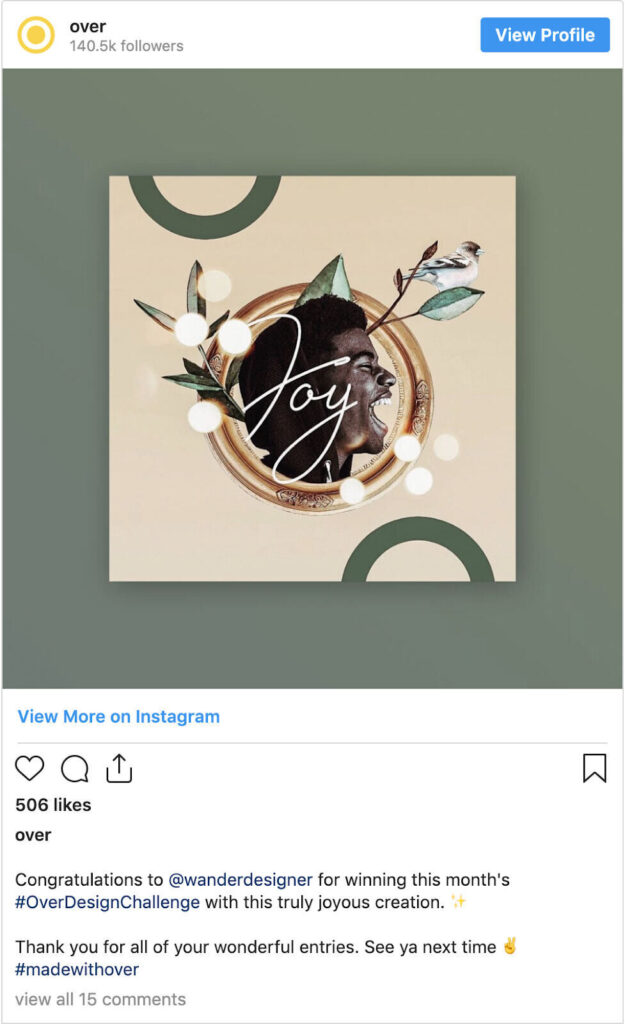 example of a UGC campaign result