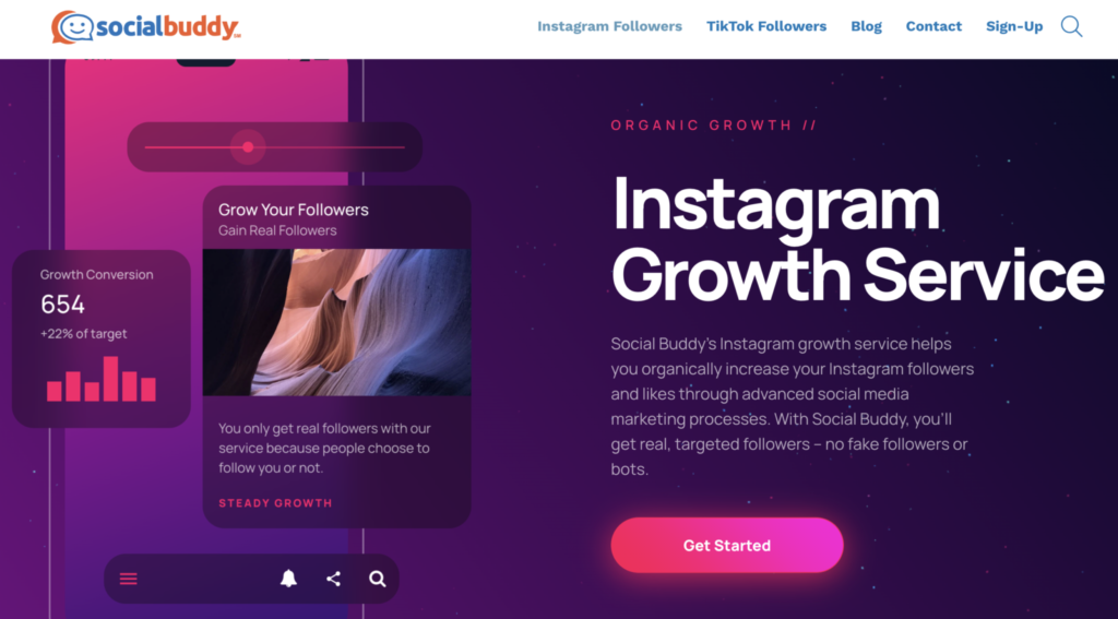 social buddy homepage screenshot