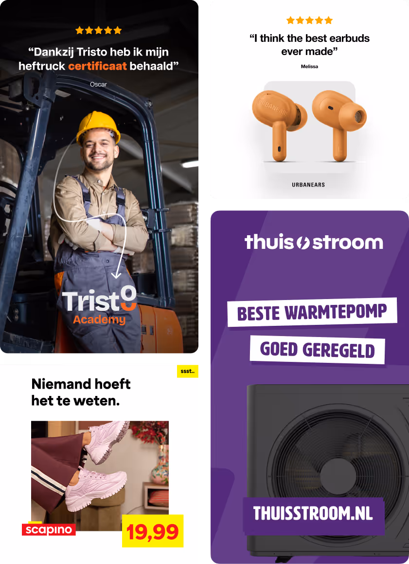 Voorbeelden van advertentie design gemaakt door bigheads marketing