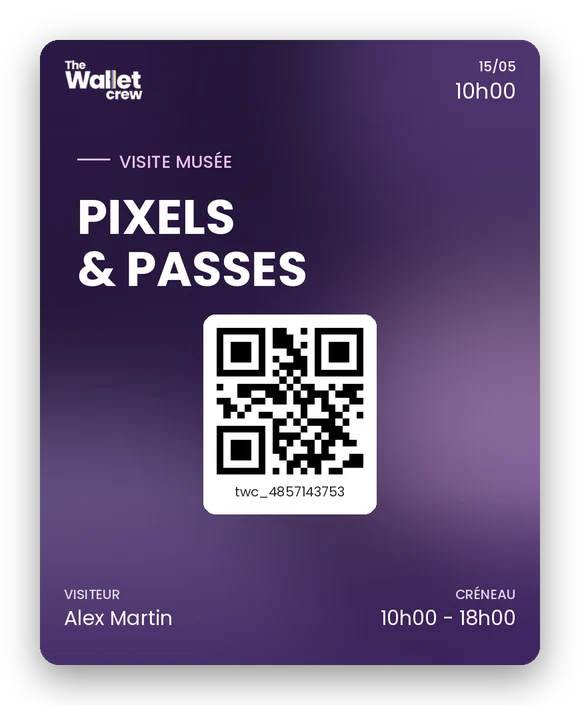 Aperçu du pass visiteur dans Apple Wallet
