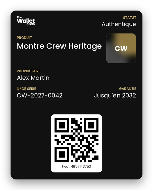 Aperçu du certificat produit dans Apple Wallet
