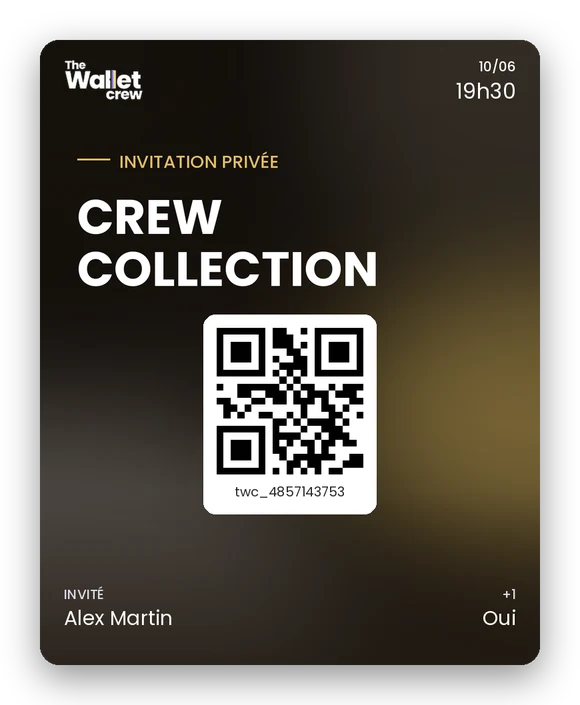 Aperçu de l'invitation dans Apple Wallet