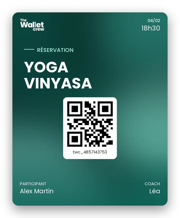 Aperçu de la réservation dans Apple Wallet