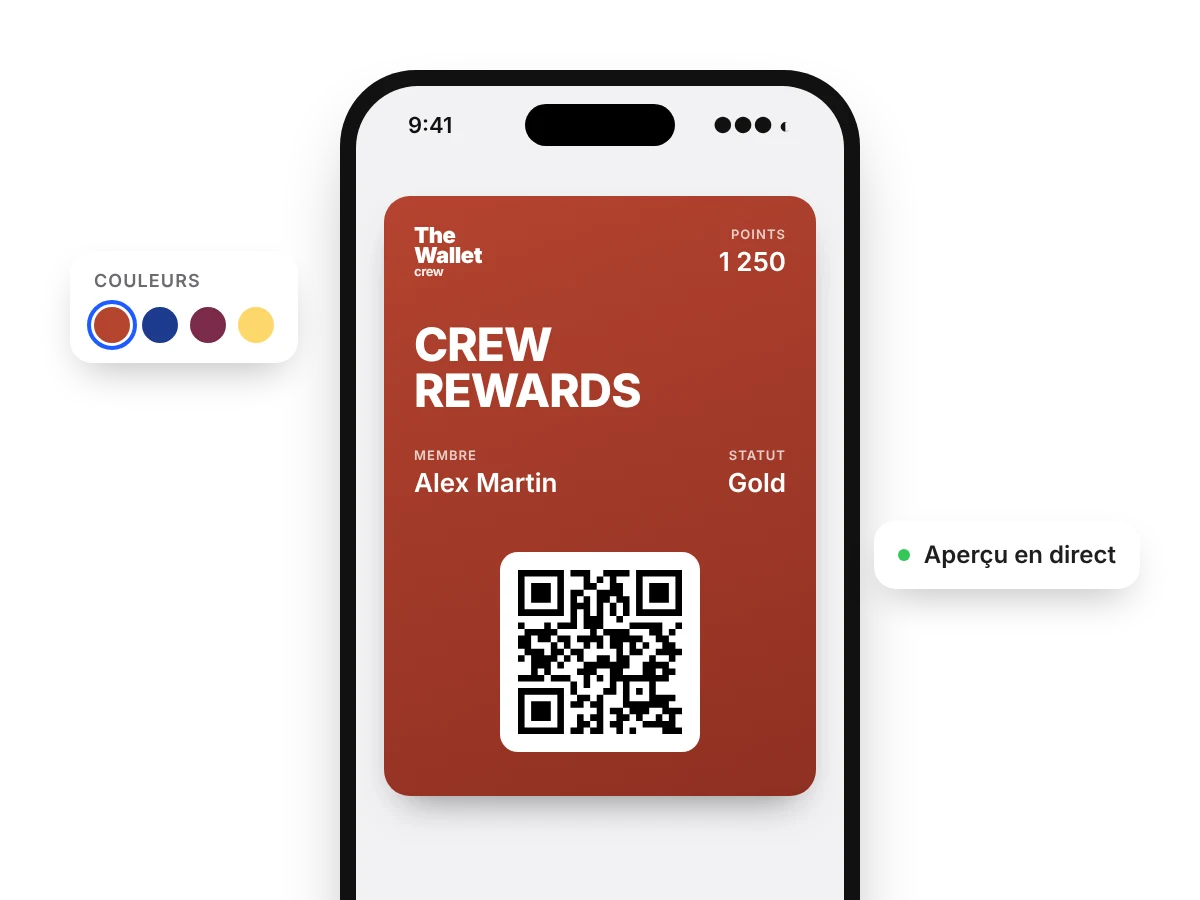 Pass Apple Wallet et Google Wallet créés avec The Wallet Crew