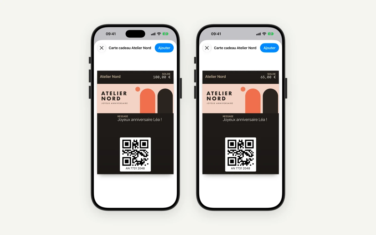 Solde de carte cadeau mis à jour dans Apple Wallet
