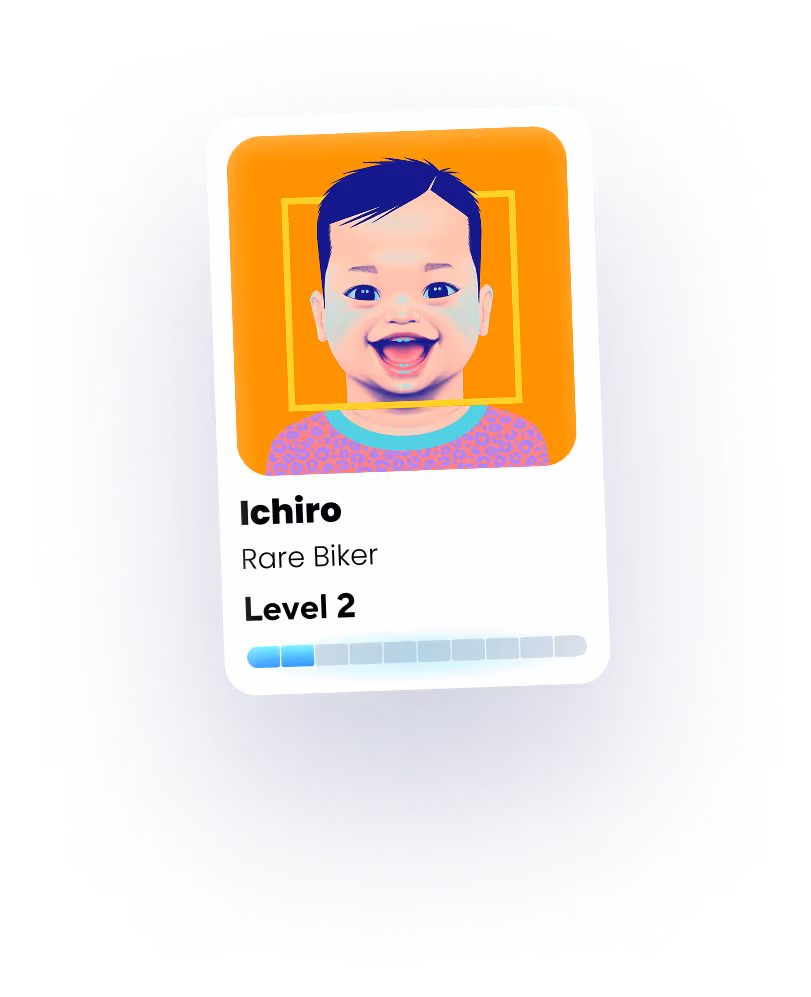 A picture of a baby with a name tag on it.