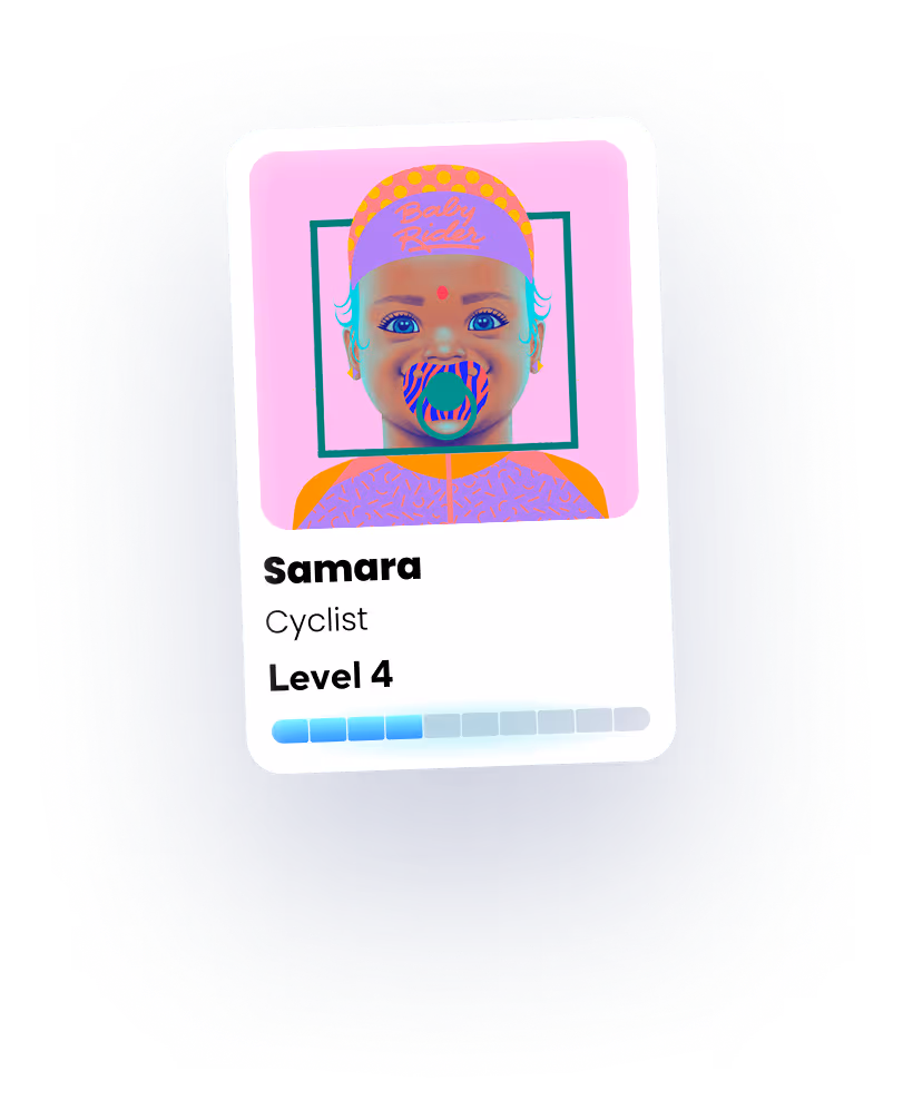 A picture of a child's face on a card.