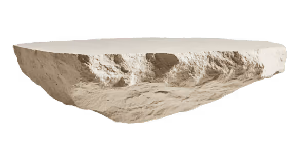 A large stone shelf with a very long edge.