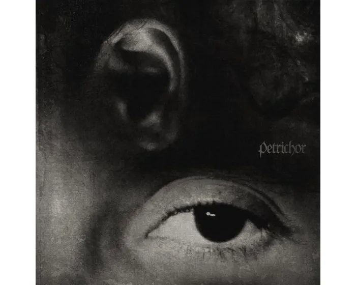 Arbre flottant sur un nuage, vu à travers un masque de réalité virtuelle transparent.