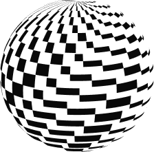 Icône noire de globe terrestre avec des marqueurs représentant des emplacements sur un fond transparent.