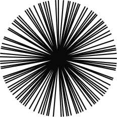 Cercle noir avec un léger motif radial sombre au centre sur un fond noir.