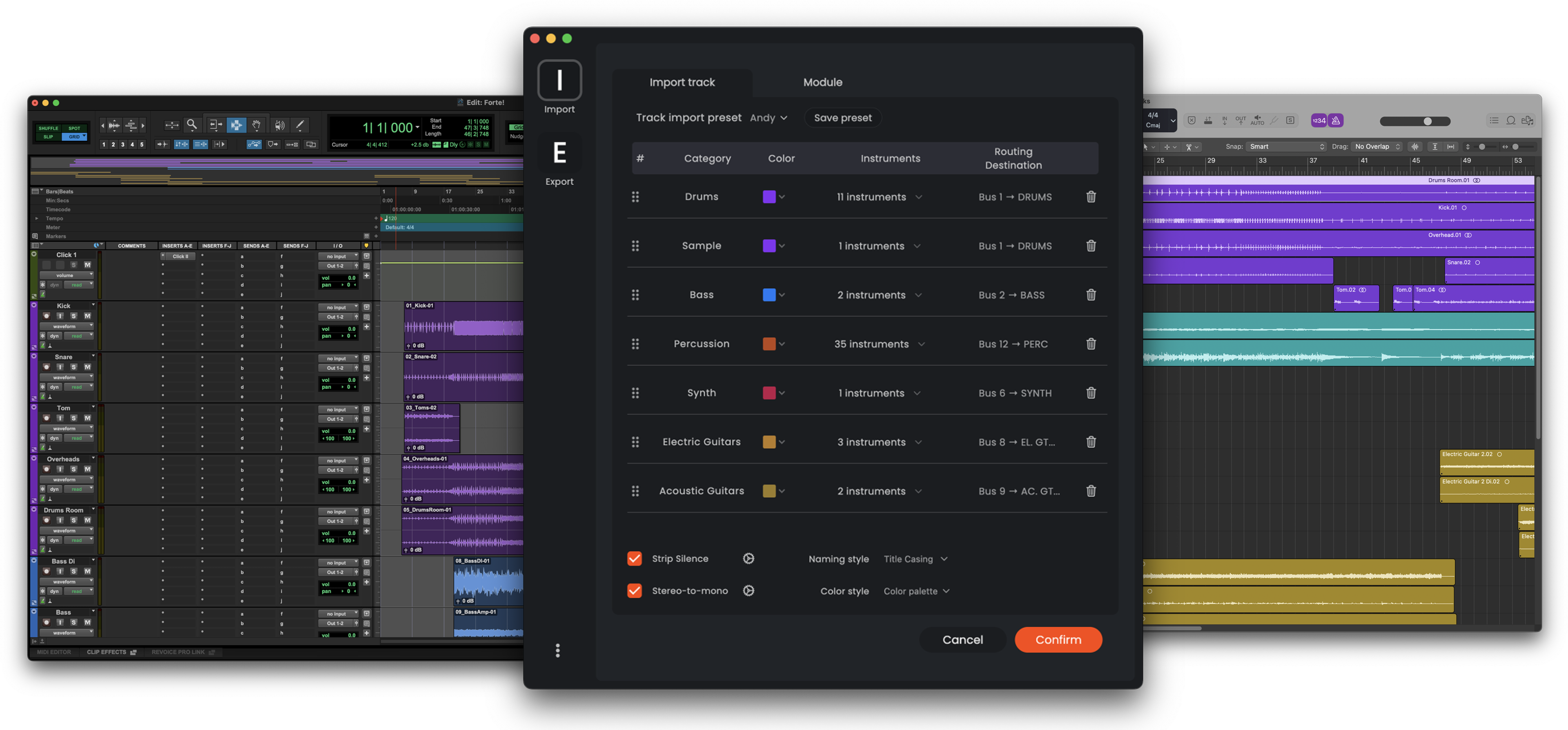 Forte Import with Pro Tools and Logic Pro