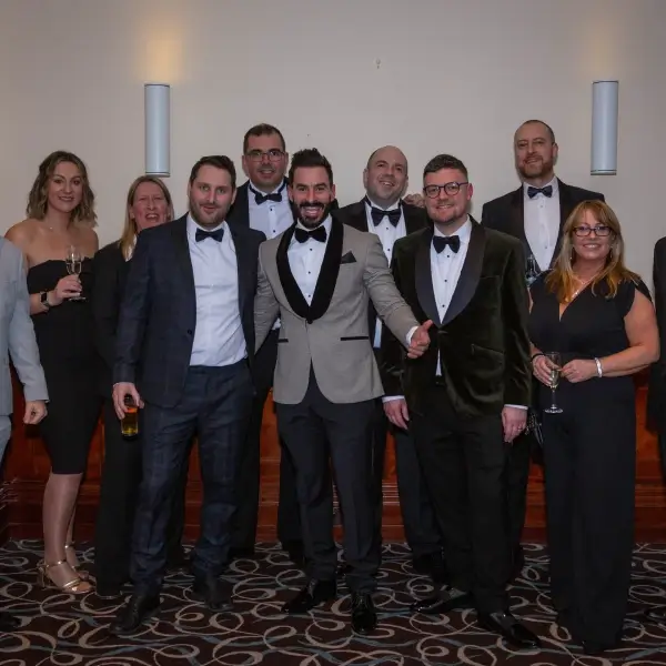 Scoffs team posing at Awards Evening