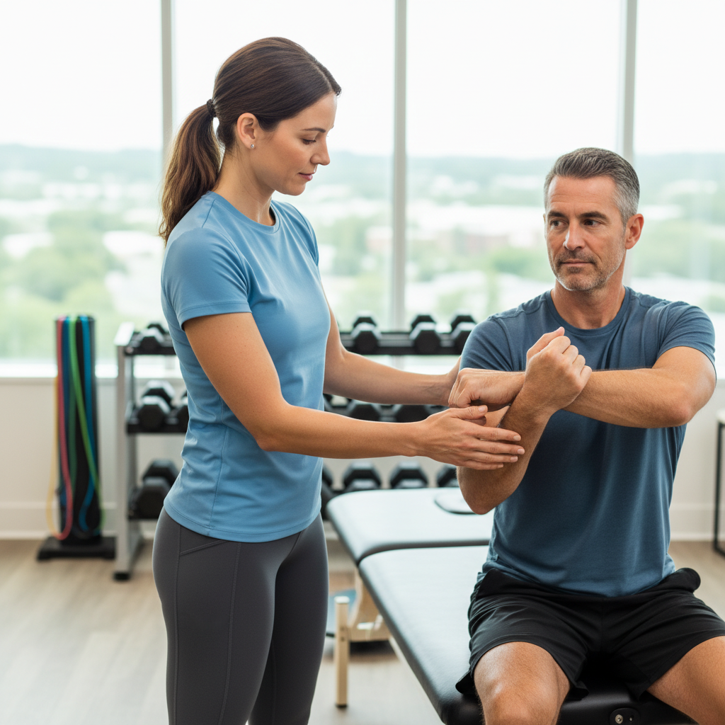 Physical therapist conducting movement assessment for CrossFit athlete in Sudbury performance physical therapy clinic