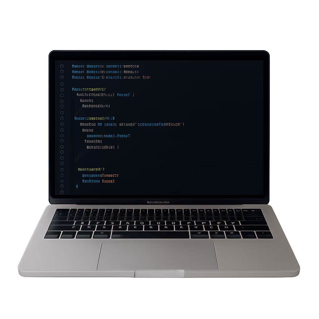 laptop with displaying code