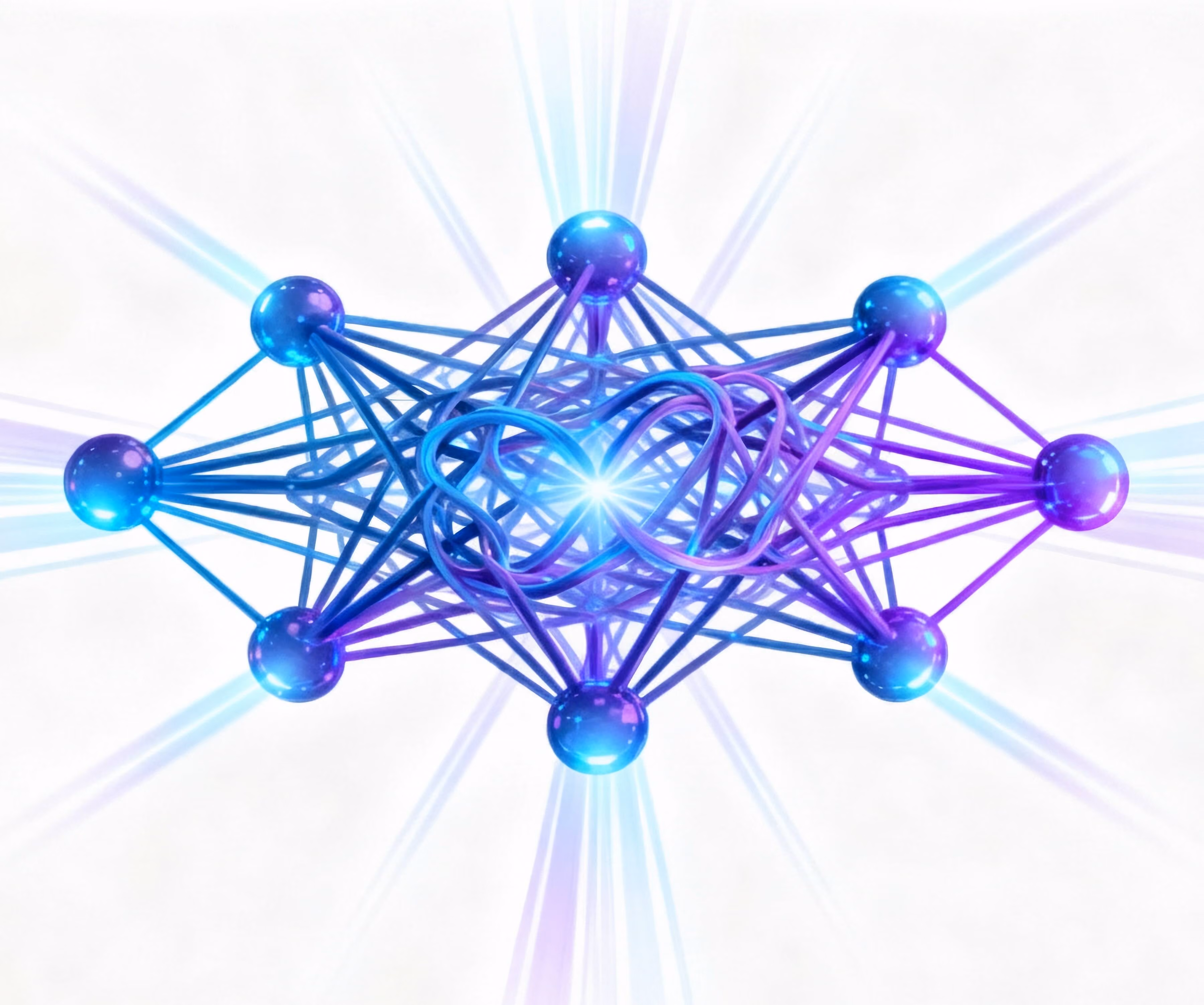 metallic bars and spheres representing AI and Events