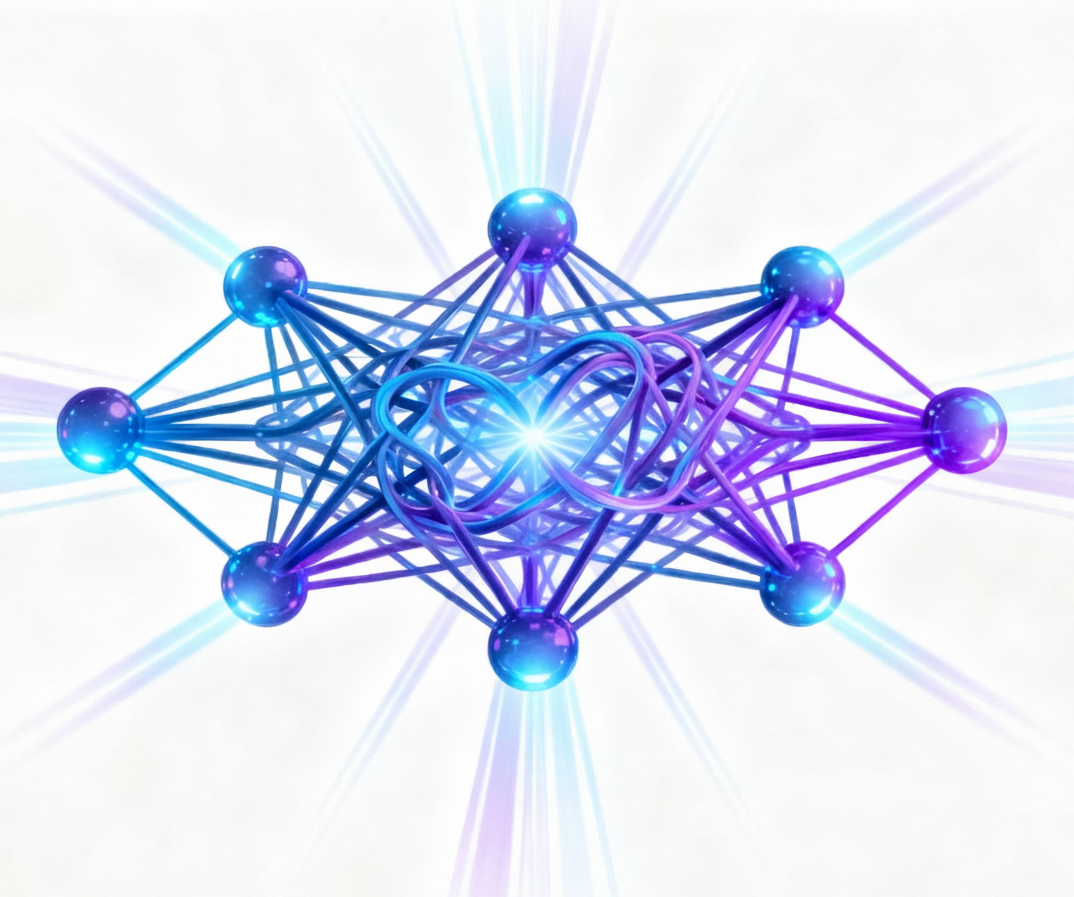 metallic bars and spheres representing AI and Events