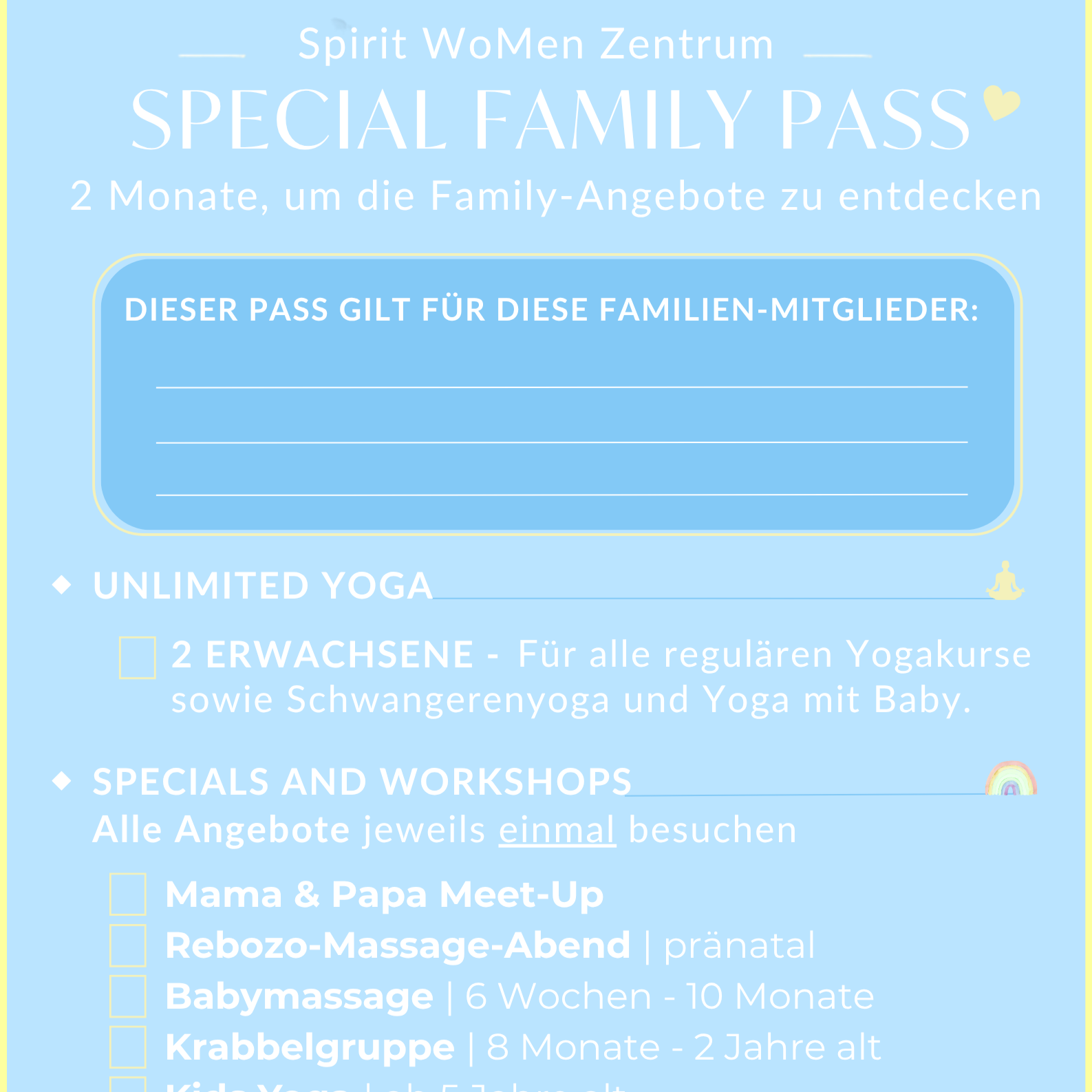 SPECIAL FAMILY PASS
