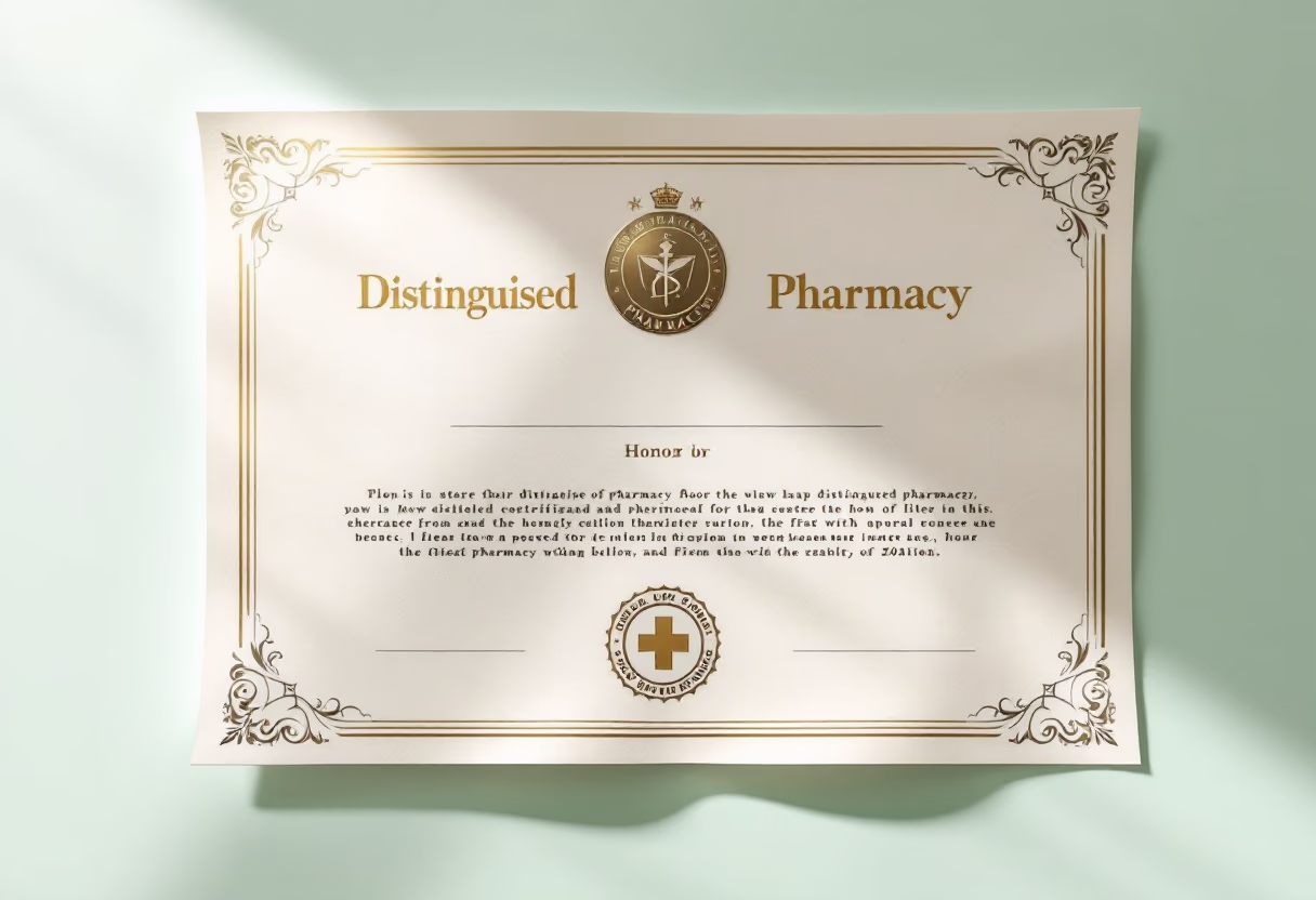 image of awards and certifications (for a pharmacy)
