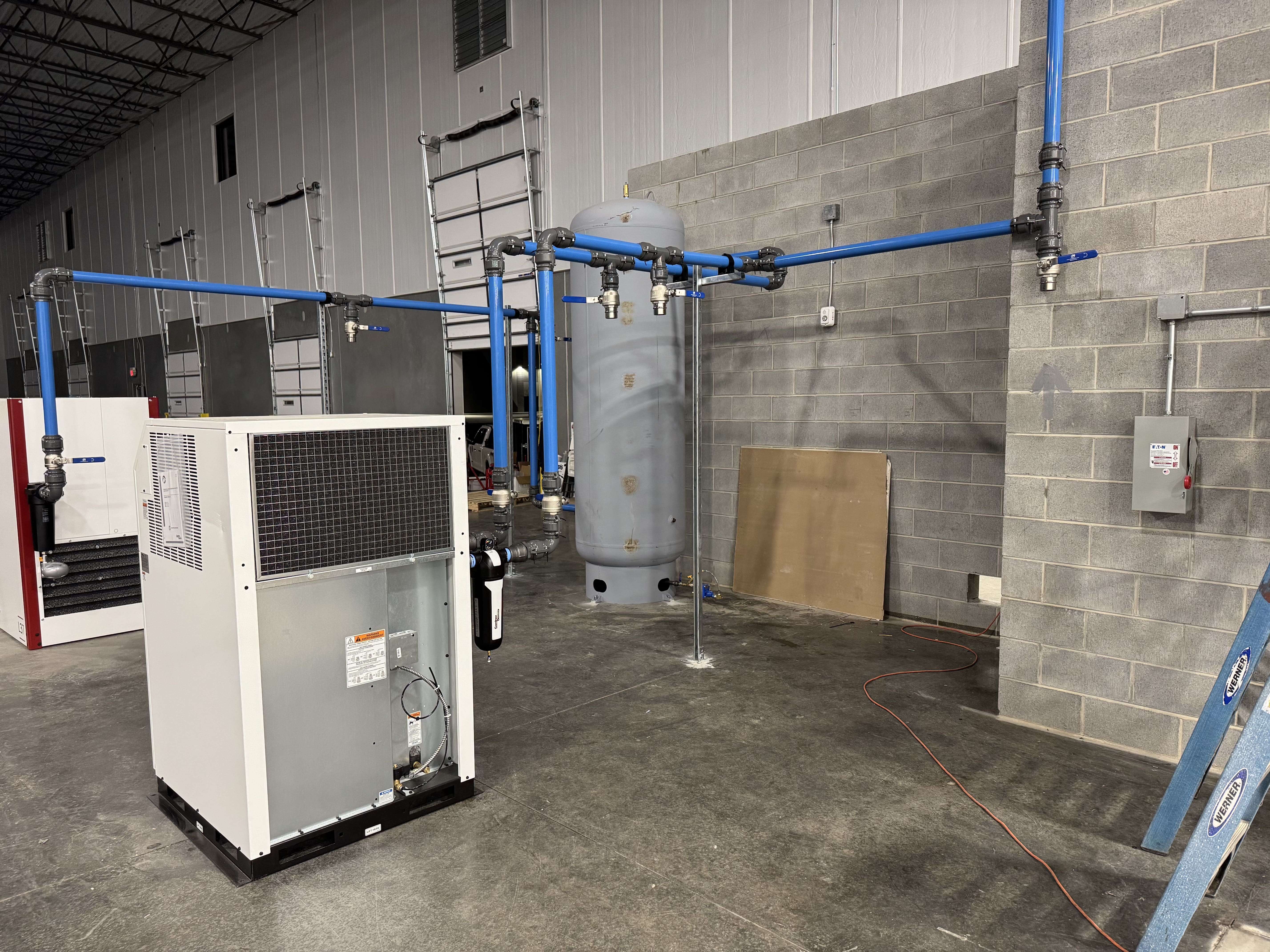 air compressor system installed in a commercial facility