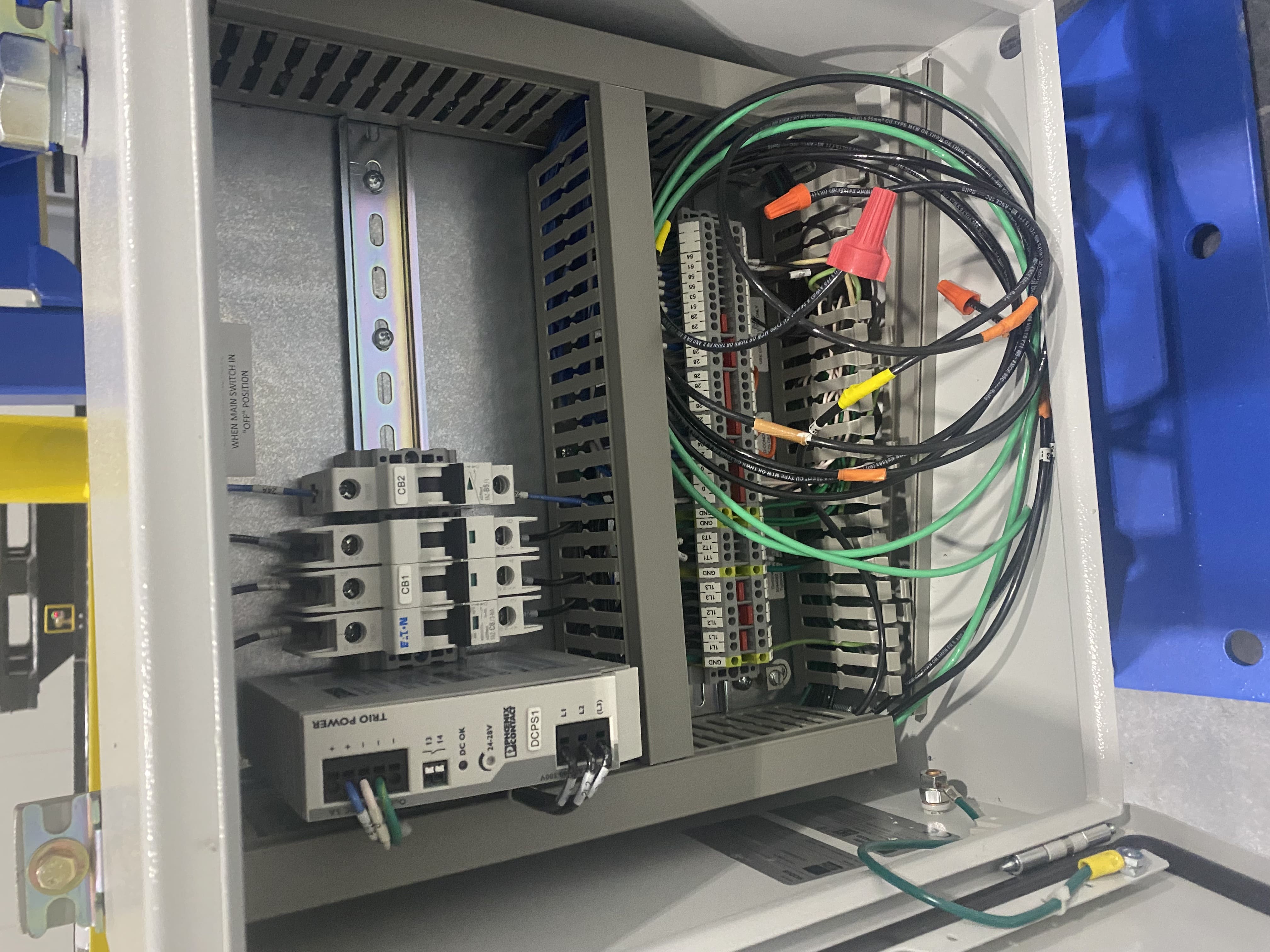 industrial machine fuse box and electrical panel