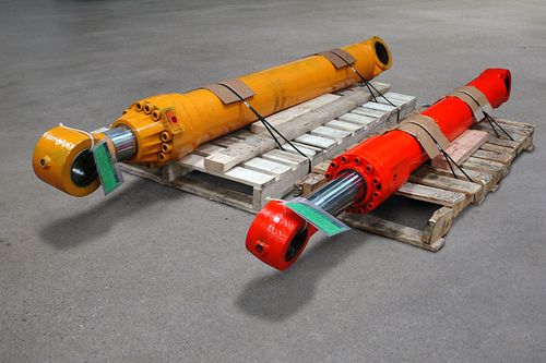 red and yellow industrial hydraulics