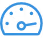 Blue speedometer or gauge icon showing performance or measurement