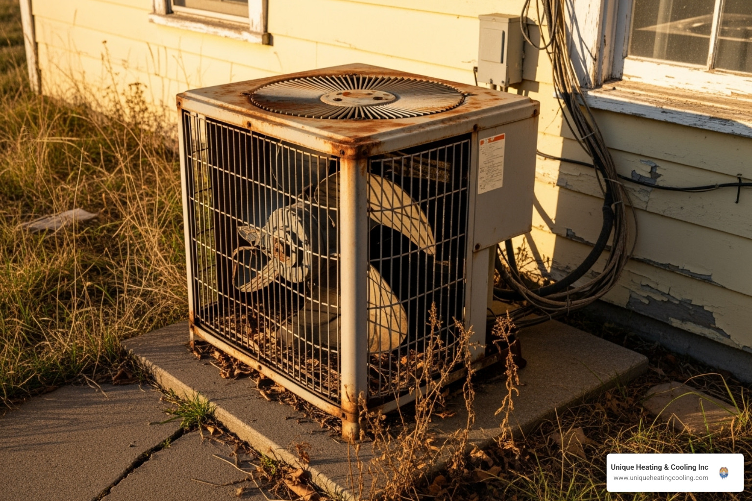 old inefficient outdoor AC unit - ac installation st louis mo