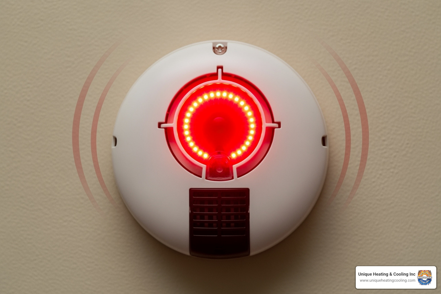 A carbon monoxide detector showing an alarm - emergency heating repair st louis