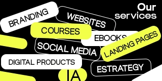 Bold graphic with G2V Creators services like branding, websites, landing pages, social media, and strategy.
