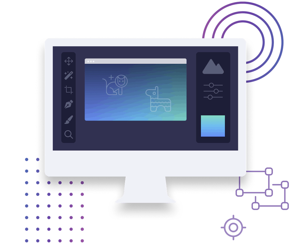 Creative desktop illustration