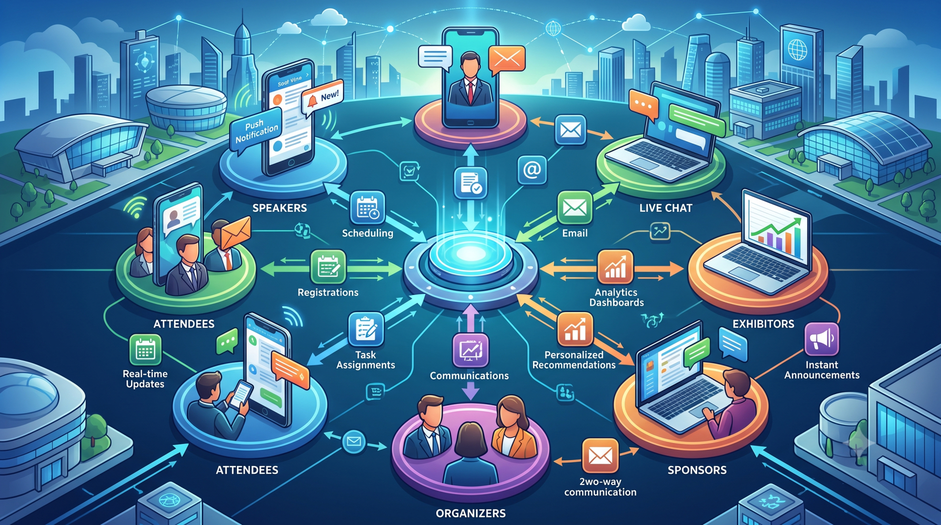 Digital Communication Hubs in Event Management Systems