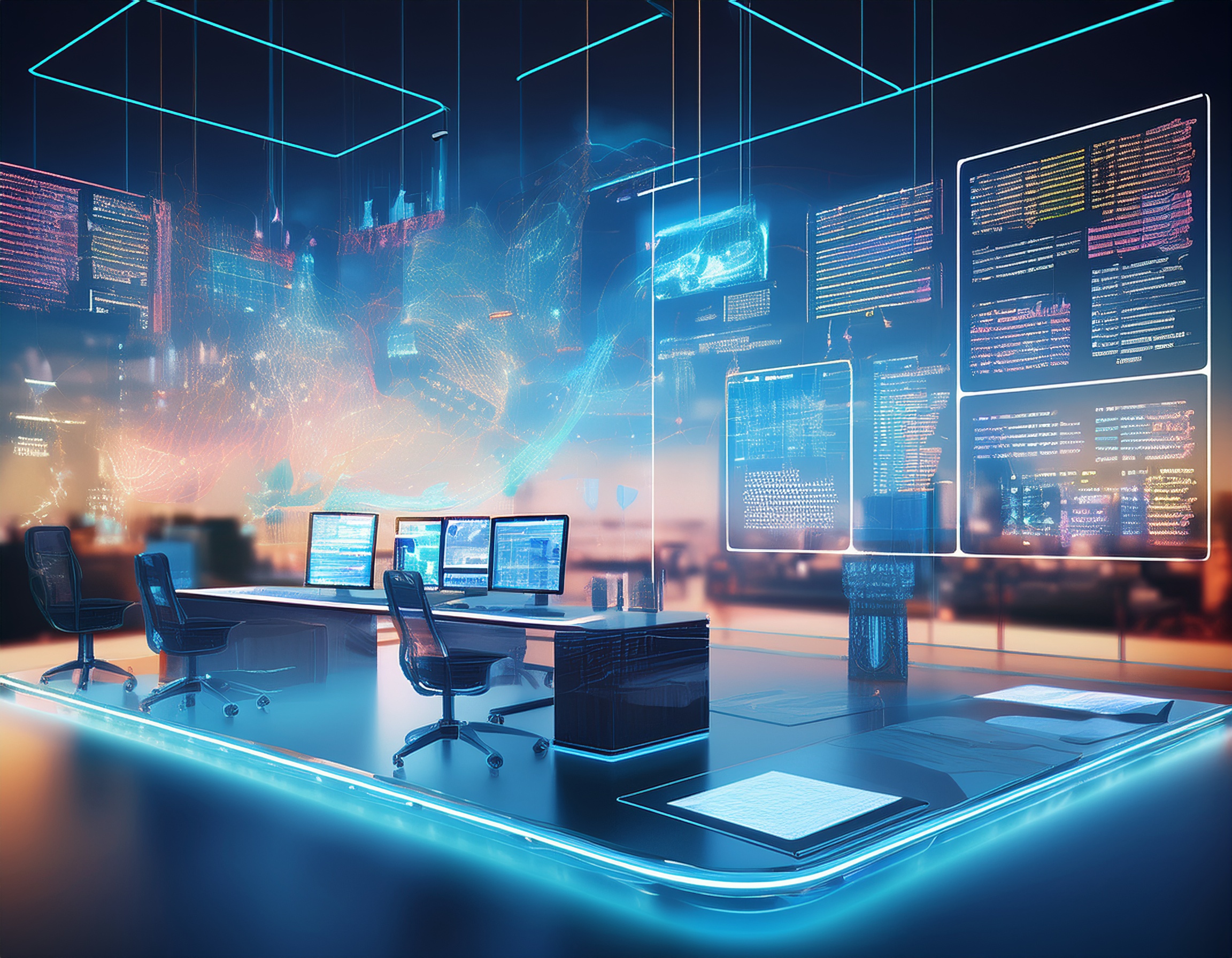 [background image] image of a digital display screen with marketing visuals (for a ai marketing tech company).