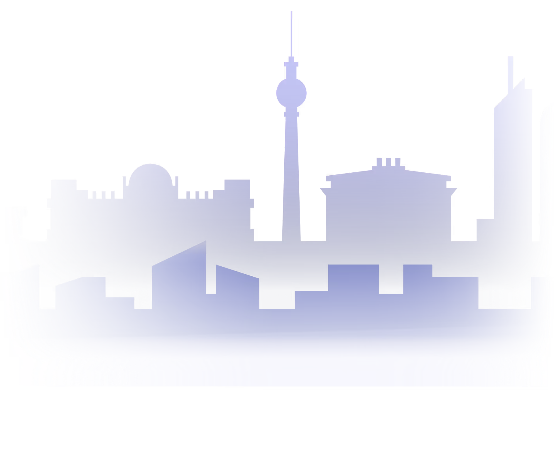 Stilisierte Berliner Skyline mit Fernsehturm – visuelles Motiv der M&A Beratung MIND in Berlin.