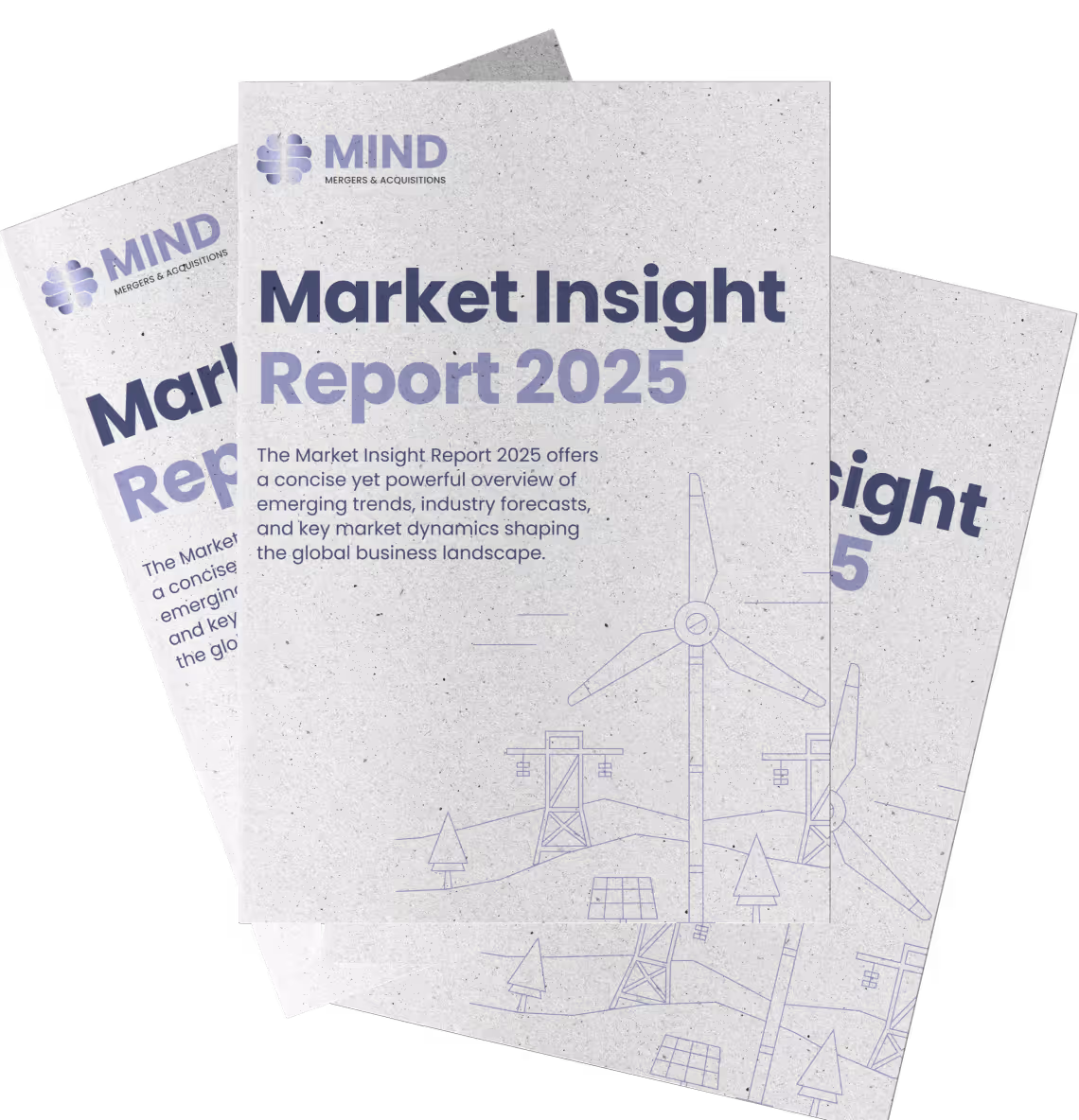 Titelblatt des Market Insight Report 2025 von MIND - Symbol für Analysen, Markttrends und strategische M&A-Insights.