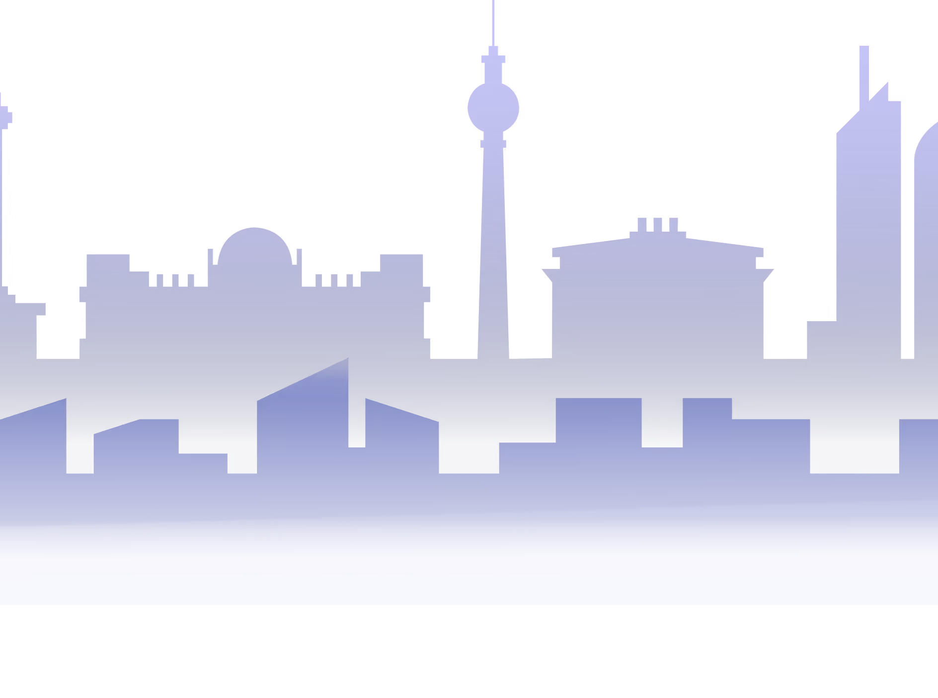 Stilisierte Berliner Skyline mit Fernsehturm – visuelles Motiv der M&A Beratung MIND in Berlin.