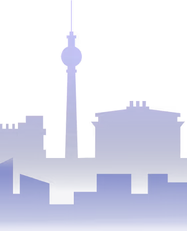 Stilisierte Berliner Skyline mit Fernsehturm – vereinfachte mobile Version des MIND Headermotivs.