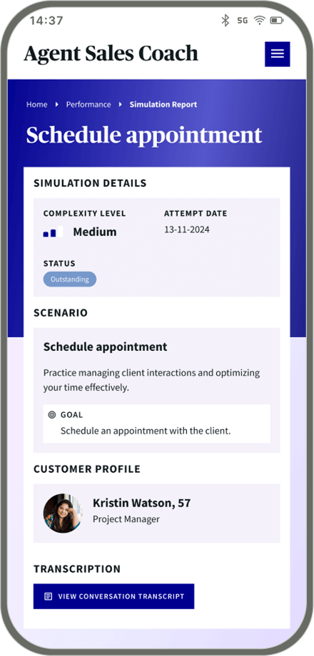 Agent Sales Coach Mobile
