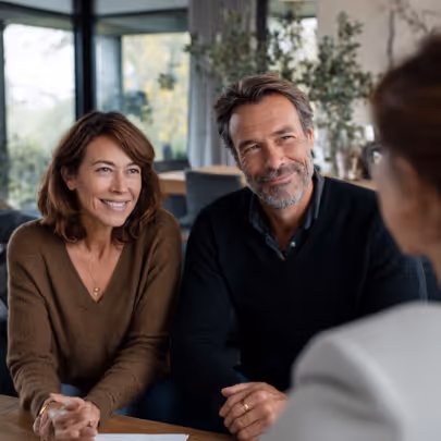 Couple in a meeting with an advisor
