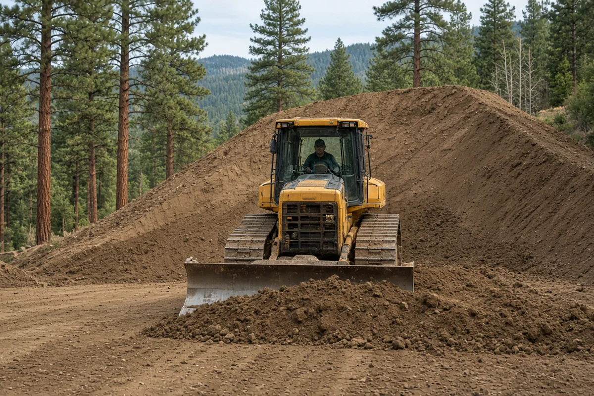 Dozer building an earthen backstop berm for a shooting range