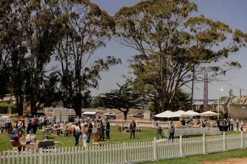 The Crunchbase remote team at an event