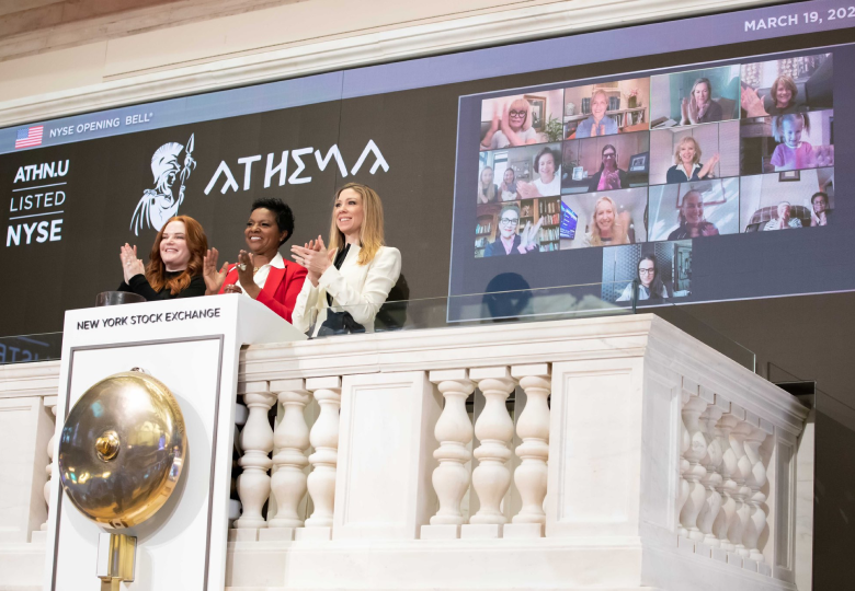 Isabelle Freidheim and Phyllis Newhouse at the New York Stock Exchange in March 2021.
